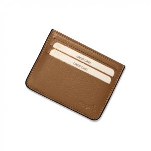 Protège CB Barrière RFID 6 cartes Cuir Tabac