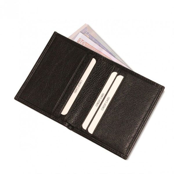 Porte cartes Barrière RFID 6 cartes & poche billets Cuir Noir
