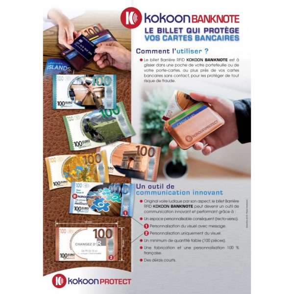 Billet Barrière RFID Kokoon Banknote Visuel Italie