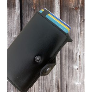 Portefeuille Barrière RFID Metal & Cuir PU Noir