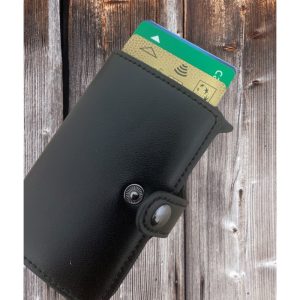 Portefeuille Barrière RFID Metal & Cuir PU Noir