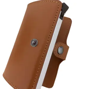 Portefeuille Barrière RFID Metal & Cuir PU Marron