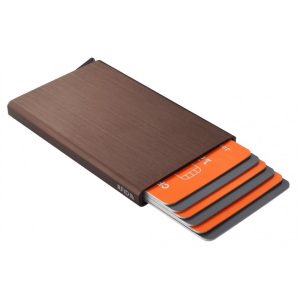 Porte cartes Barrière RFID Aluminium brossé bronze