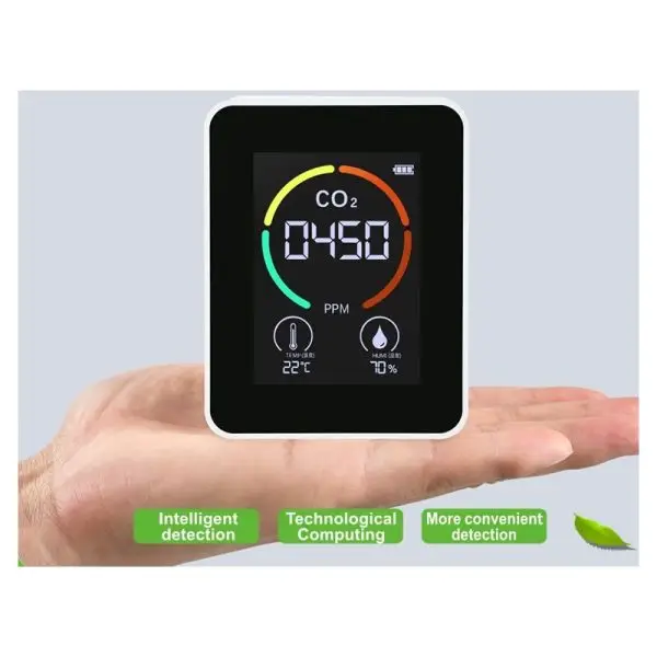 - Détecteur de qualité de l’air en CO2 avec écran LCD