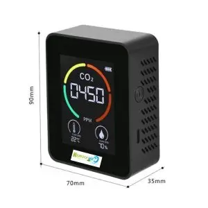 - Détecteur de qualité de l’air en CO2 avec écran LCD