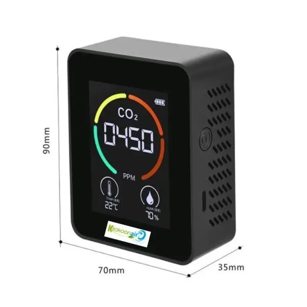- Détecteur de qualité de l’air en CO2 avec écran LCD