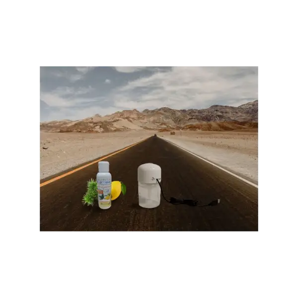 KIT COMPOSE D'UN PURIFICATEUR D'AIR PORTABLE ALIZE POUR VOITURE ET UN DESINFECTANT DYNAMISANT CONCENTRE 125ML