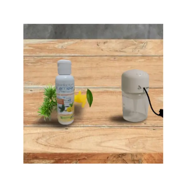 KIT COMPOSE D'UN PURIFICATEUR D'AIR PORTABLE ALIZE POUR VOITURE ET UN DESINFECTANT DYNAMISANT CONCENTRE 125ML