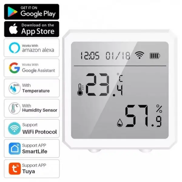 KAPTM100WF thermomètre capteur de température et d'humidité Tuya WIFI