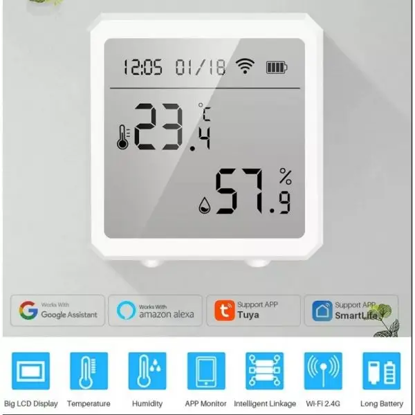 KAPTM100WF thermomètre capteur de température et d'humidité Tuya WIFI