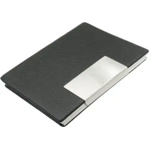 Porte cartes Barrière RFID Aluminium & Simili cuir noir
