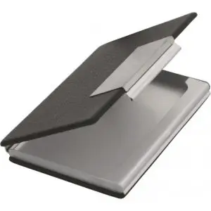Porte cartes Barrière RFID Aluminium & Simili cuir noir