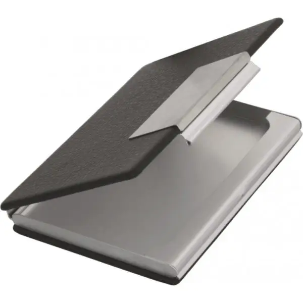 Porte cartes Barrière RFID Aluminium & Simili cuir noir