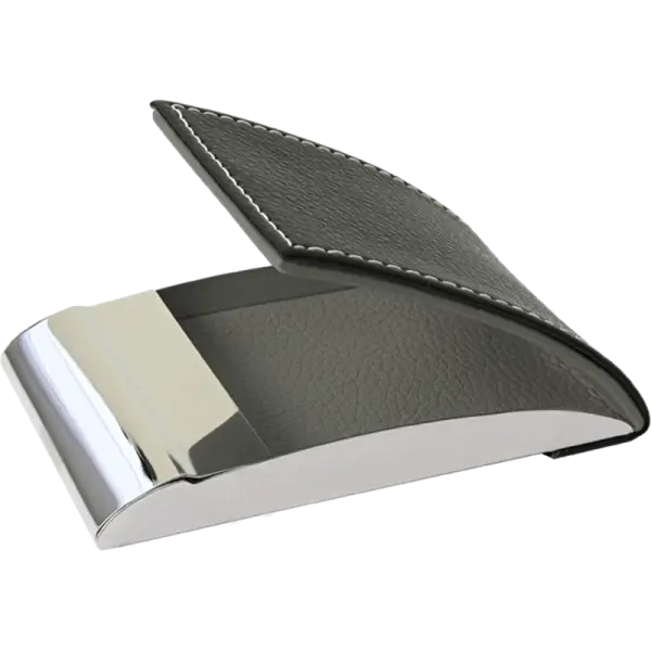 Porte cartes Barrière RFID Aluminium & Simili cuir noir
