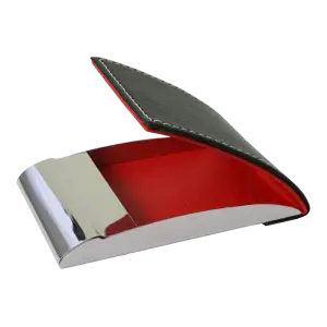 Porte cartes Barrière RFID Aluminium & Simili cuir noir