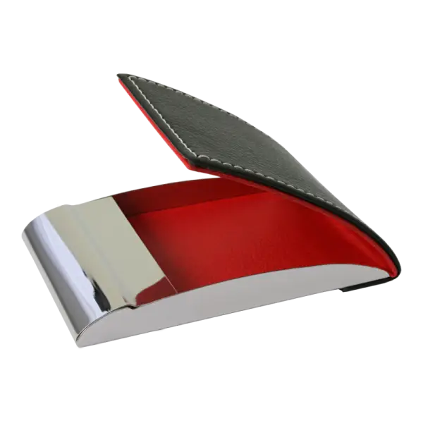 Porte cartes Barrière RFID Aluminium & Simili cuir noir