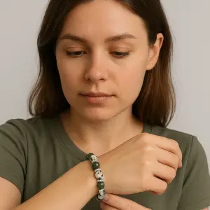 BRACELET FEMME JASPE KAMBABA ET JASPE DALMATIEN