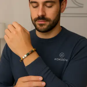 BRACELET HOWLITE, JASPE KAMBABA & JASPE PAYSAGE
