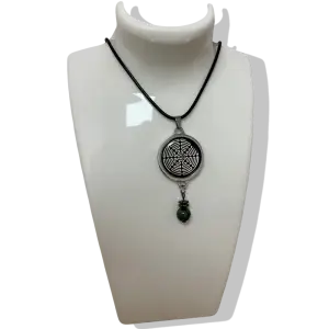 Collier Anti Ondes Mixte avec pendentif métal et pierre Jaspe Kambaba