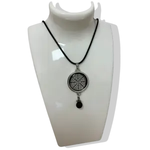 Collier Anti Ondes Mixte avec pendentif métal et pierre de Lave